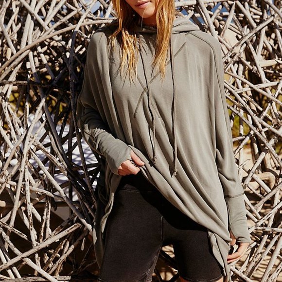 Free People Tops - NEW FREE PEOPLE Swingin' It Hoodie Army Green
